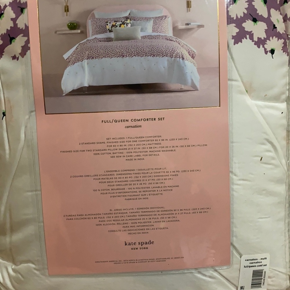 Kate Spade Carnation Comforter Queen bedding - Picture 6 of 6